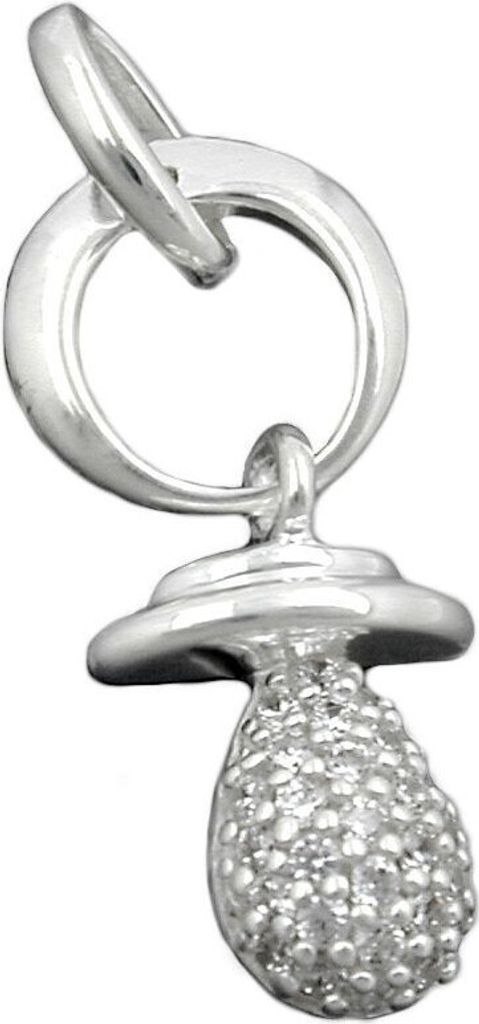 Anhänger Schnuller Nuckel mit Zirkonia 925 Silber Kettenanhänger Damen