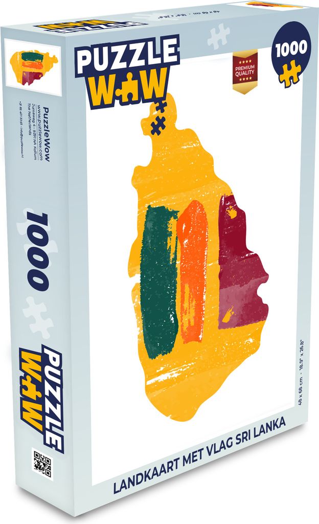 MuchoWow Puzzle 1000 Teile Karte mit Flagge Sri Lanka - Spielzeug - Alt und Jung - Spiele - Puzzeln