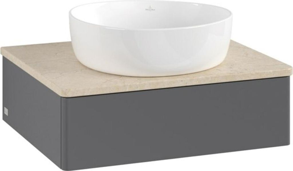 V&B Waschtischunterschrank ohne Frontstruktur -Beleuchtung Antao 60x19x50cm, WBP botti., Anthrac. m Lac