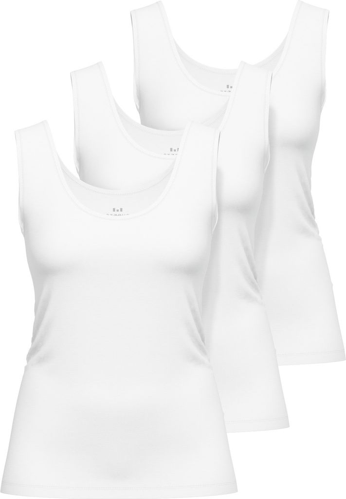 Götzburg Damen 3er Pack Basic Baumwoll-Top, Unterhemd , Achselhemd mit breiten Trägern & Rundhalsausschnitt Größe: 44
