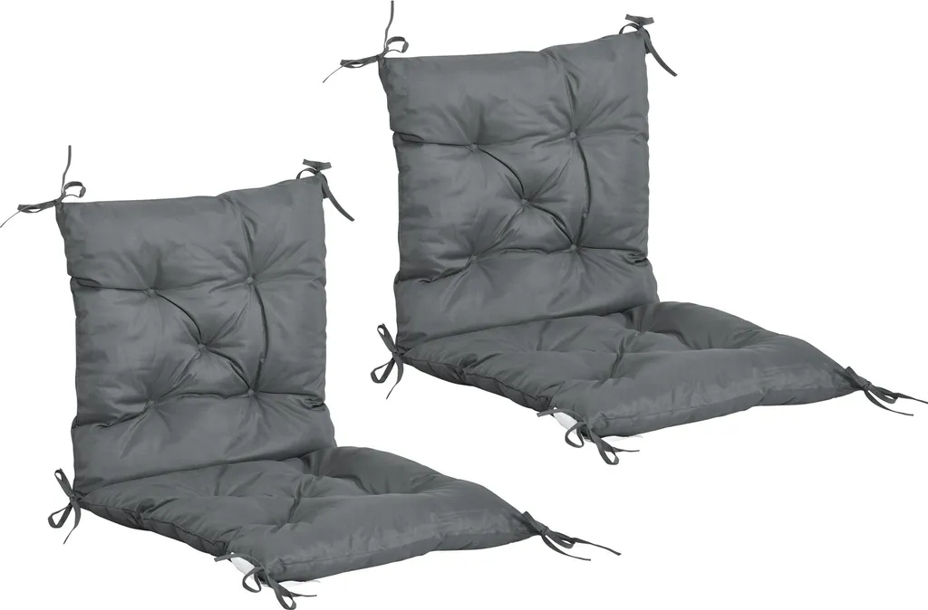 Coussin de chaise extérieur anti mal de dos galette confort grise x2