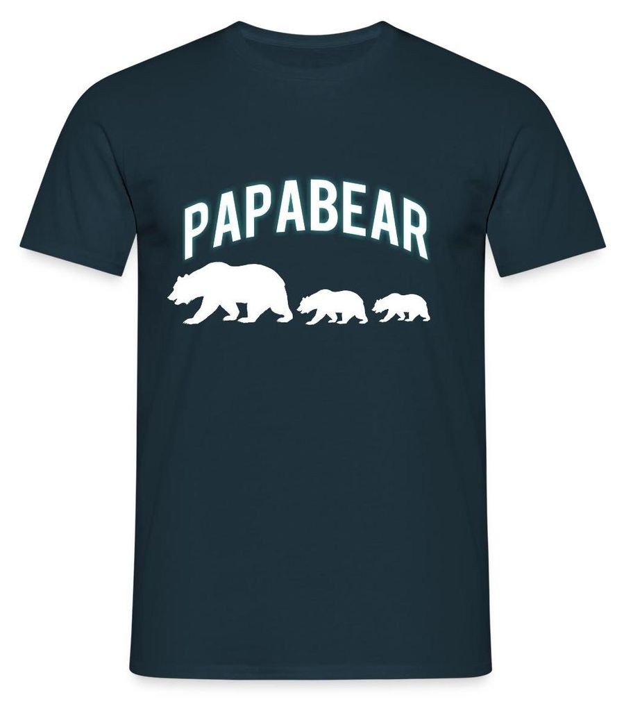 Spreadshirt Papabear Bärenfamilie Dad Männer T-Shirt, M, Navy