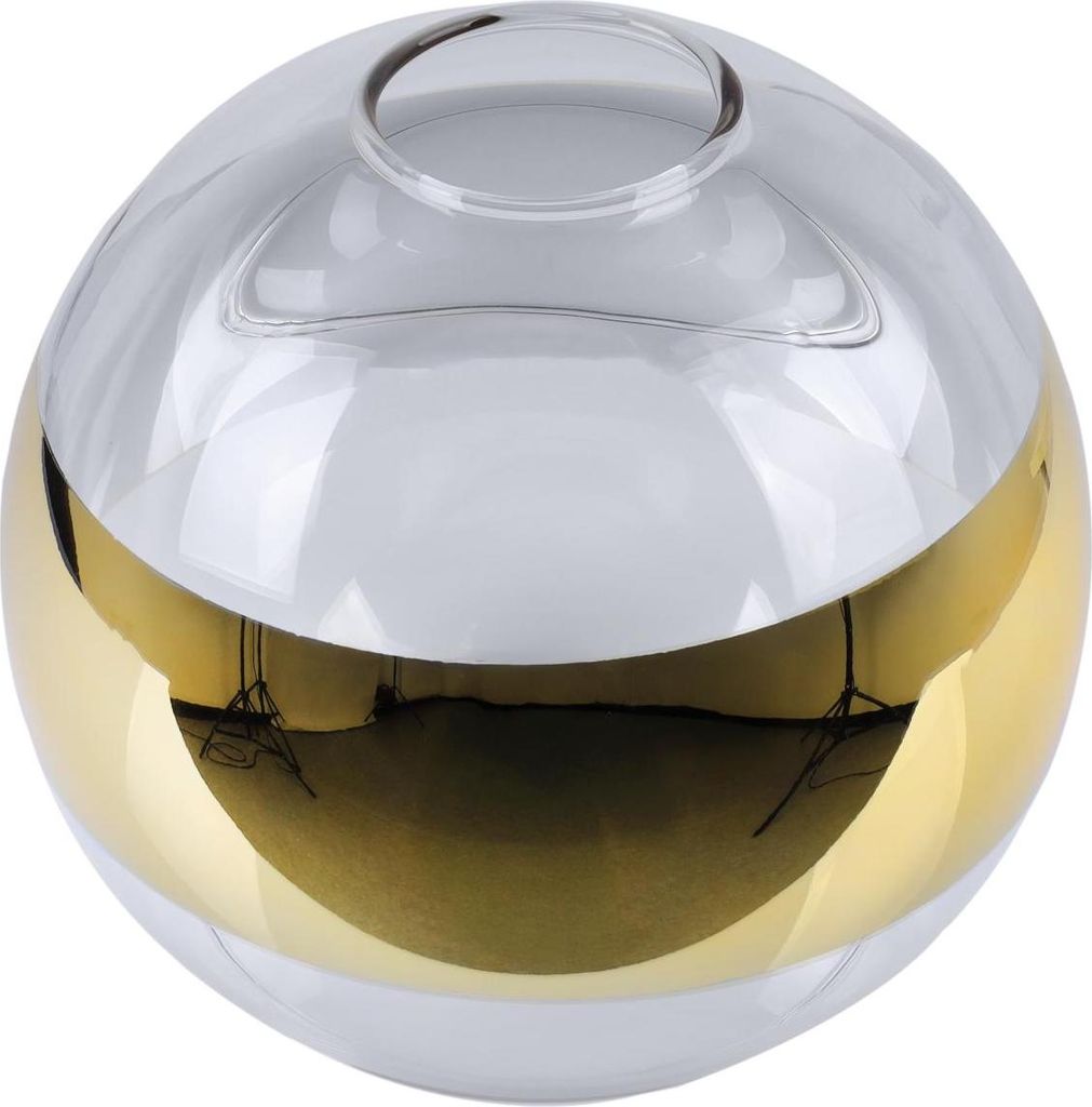 Lampenschirm Ronda transparent gold Kugel 15 cm – eleganter Glaslampenschirm für stilvolle Beleuchtung