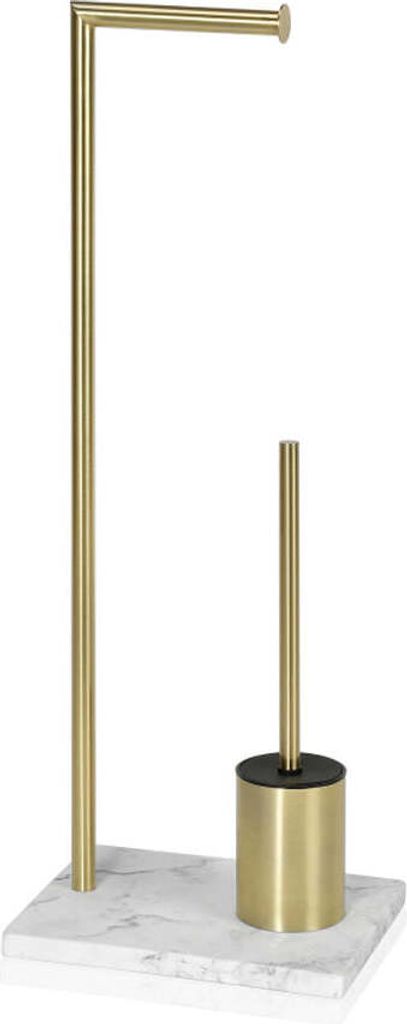 Schmuckhalter aus Edelstahl und Marmor, Gold