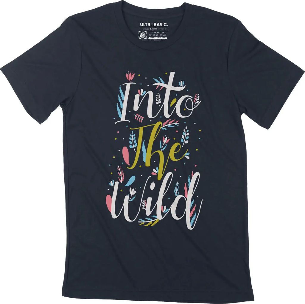 Herren Grafik T-Shirt In die Wildnis – Into The Wild – Öko-Verantwortlich Vintage Jahrgang Kurzarm Lustige Druck Geburtstag Geschenk Mann