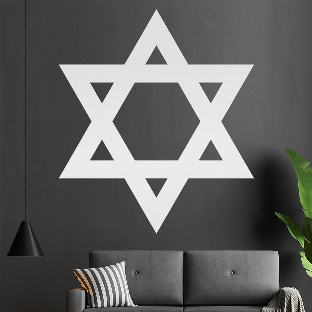 Hexagramm Wandtattoo in 6 Größen - Wandaufkleber Wall Sticker - Dekoration, Küche, Wohnzimmer, Schlafzimmer, Badezimmer
