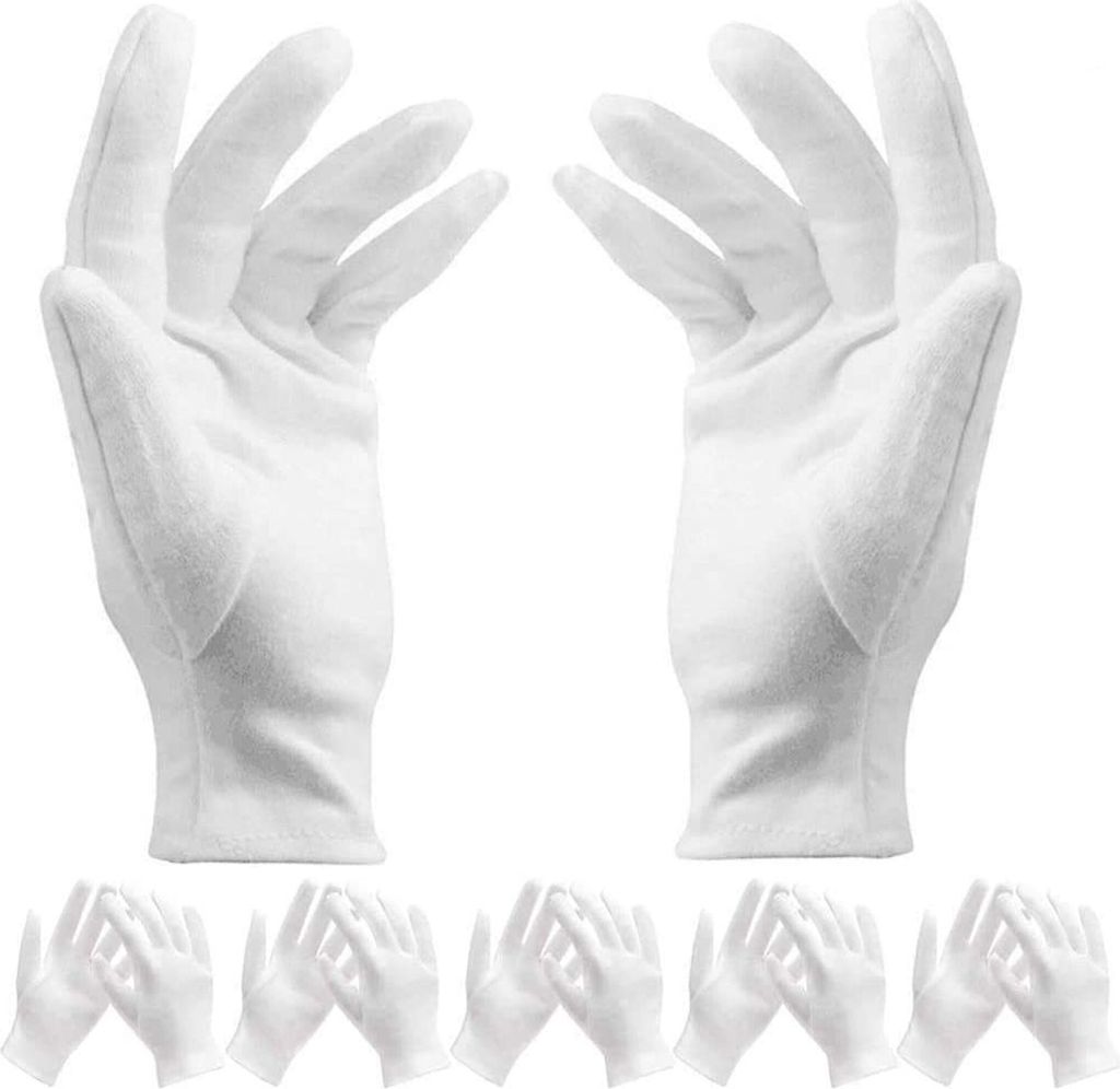 12 Paar weiß Baumwolle Handschuhe/Baumwollhandschuhe - Produktbild 