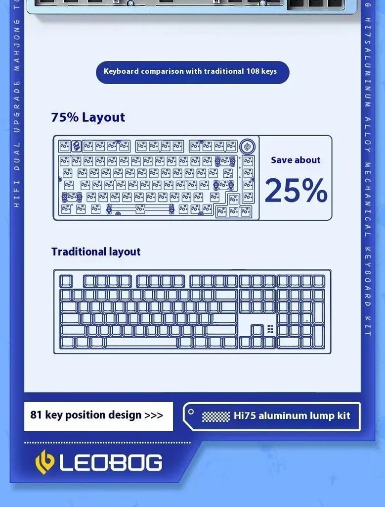 Clavier Gamer Bluetooth Hi75 RVB touches mécaniques interchangeables Pro - 8