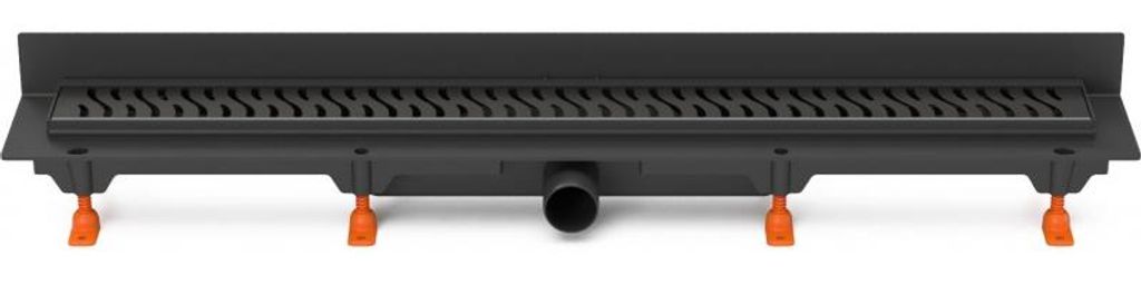 Chud?j Bodenablauf zur Wand, schwarz, 850 mm, seitlich D40, Harmony schwarz CH 850 HC 2