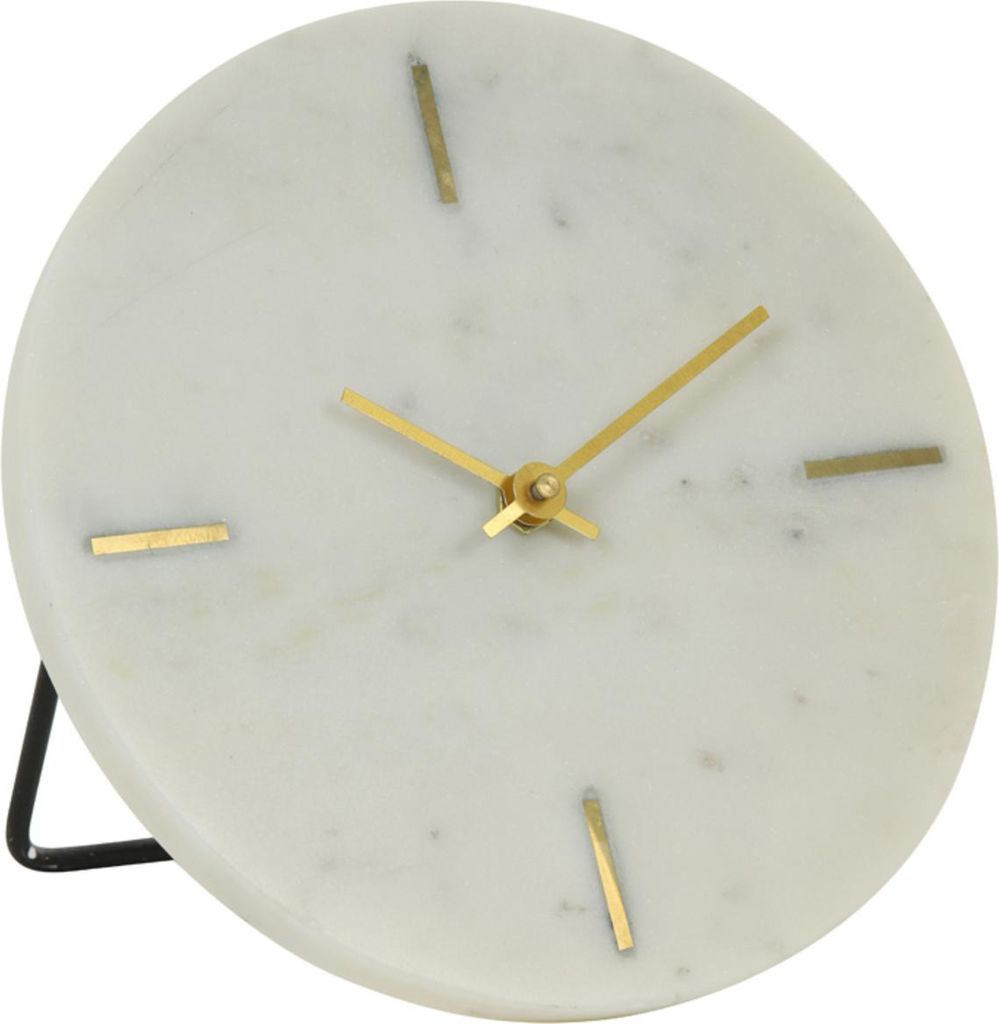 Light & Living Uhr MORENO aus Stein mit weißem Marmor Design - Ø20 cm