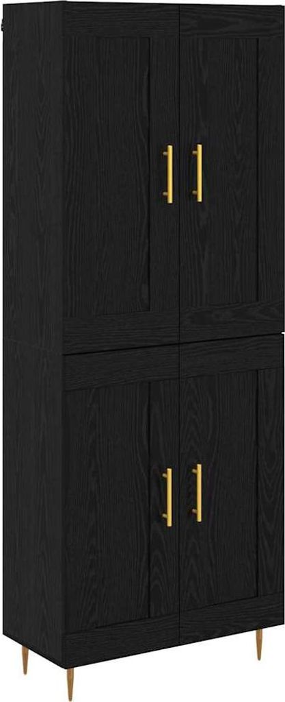 Highboard Schwarz Eichen-Optik 69,5 x 34 x 180 cm Holzwerkstoff