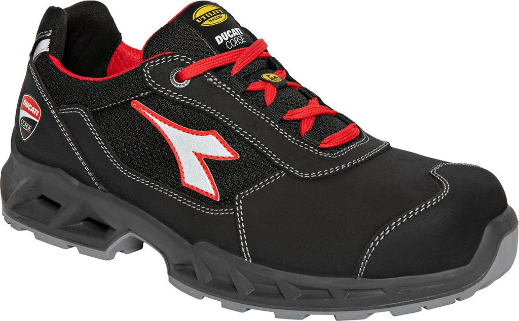 Ducati Shark Engine S1PS Sicherheitshalbschuh - T.48 - Schwarz/Rot - DIADORA - 701.181228-C1462 T.48