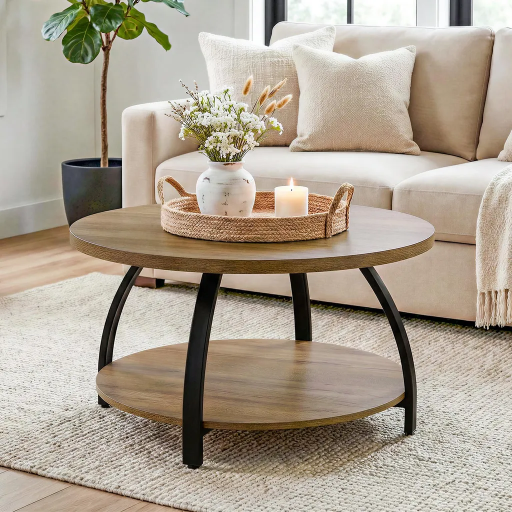 Table de salon ronde 80 cm pour petit espace, table de bureau design
