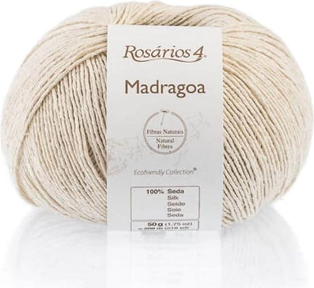 Rosarios 4 Madragoa Seidengarn, 100% Seide, 50g, Ideal für Sommerprojekte, Nude 01