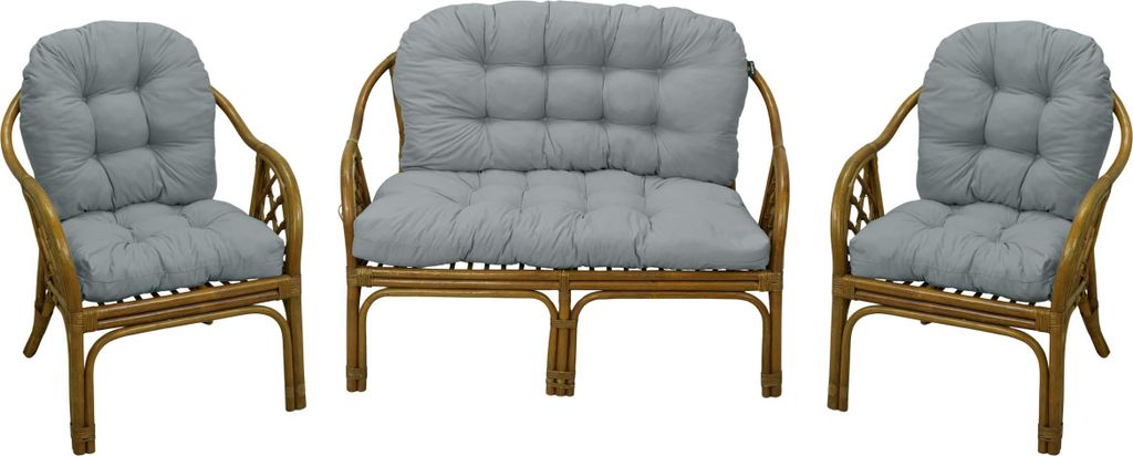 AMPO Polster Kissen für Rattan Bahama Set Rattansessel Gartenbankauflage Rattan