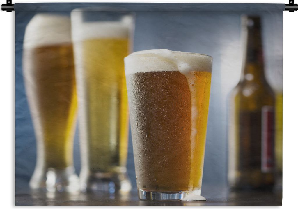 MuchoWow Wandteppich Wandbehang Verschiedene Biergläser und Biere 60x45 cm Tapisserie Dekoration Wandtuch - Das Schlafzimmer