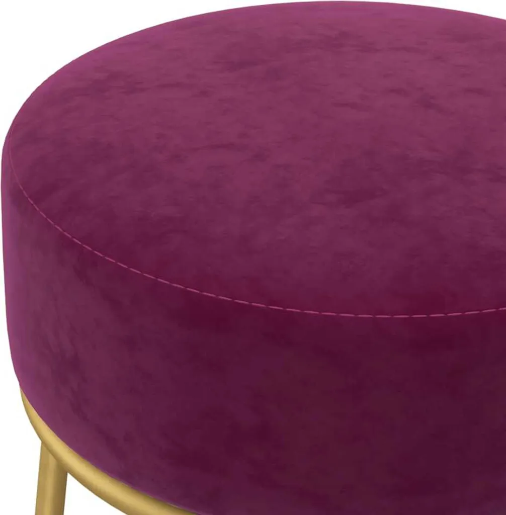 Tabouret de Coiffeuse Velours Violet - Siège d'Appoint Chambre Chic