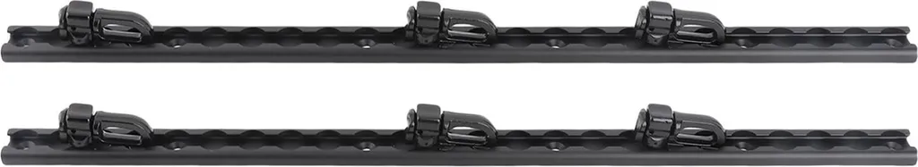 Rail de fixation aluminium noir 60cm avec 6 points d'ancrage doubles