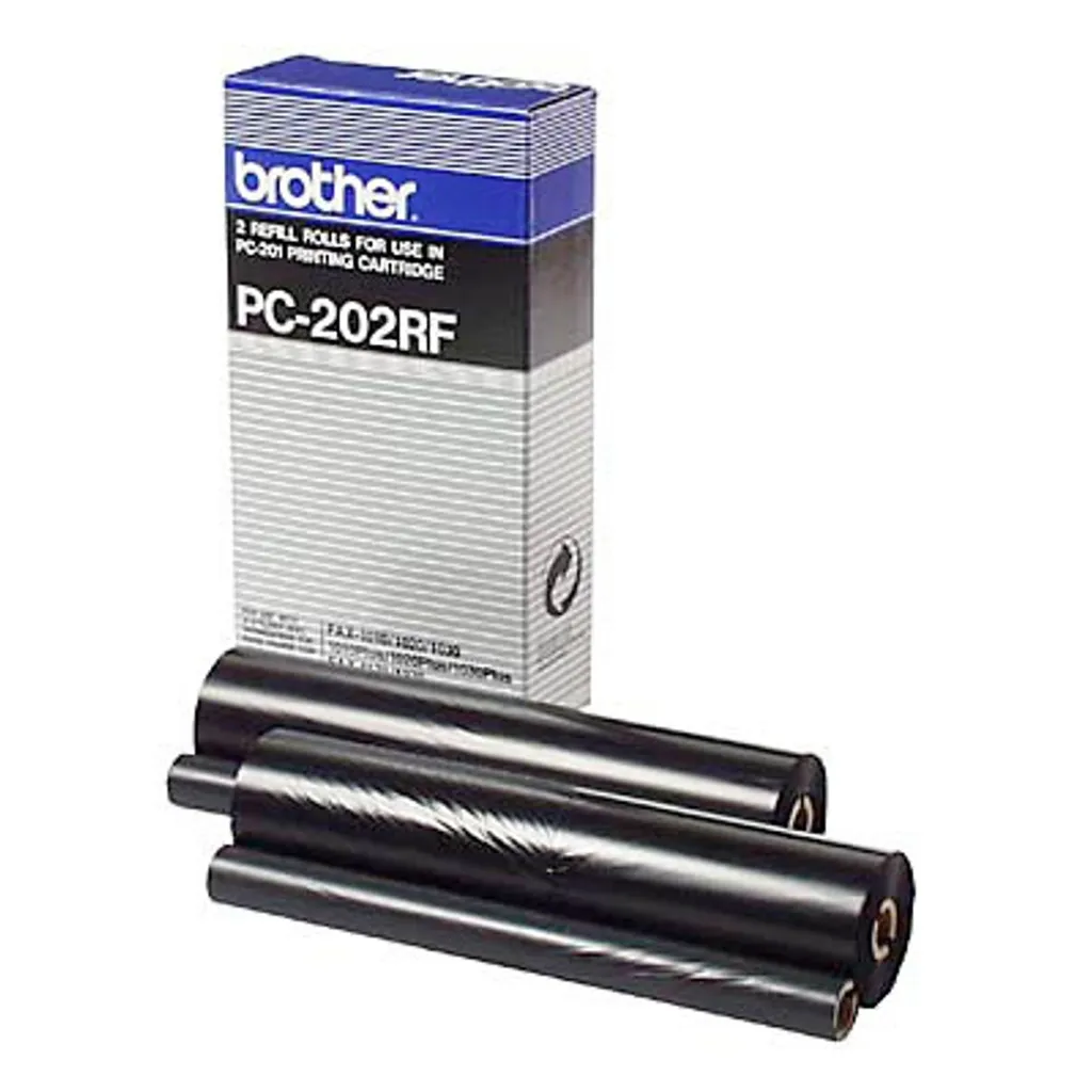 Rouleau de transfert thermique noir Brother PC-202RF pour fax - 2 unités