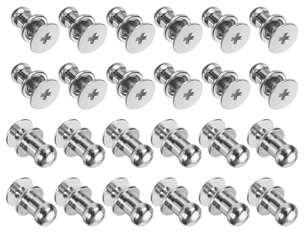 24 Mini-boutons de tiroir argent 5x7mm style vintage avec vis incluses