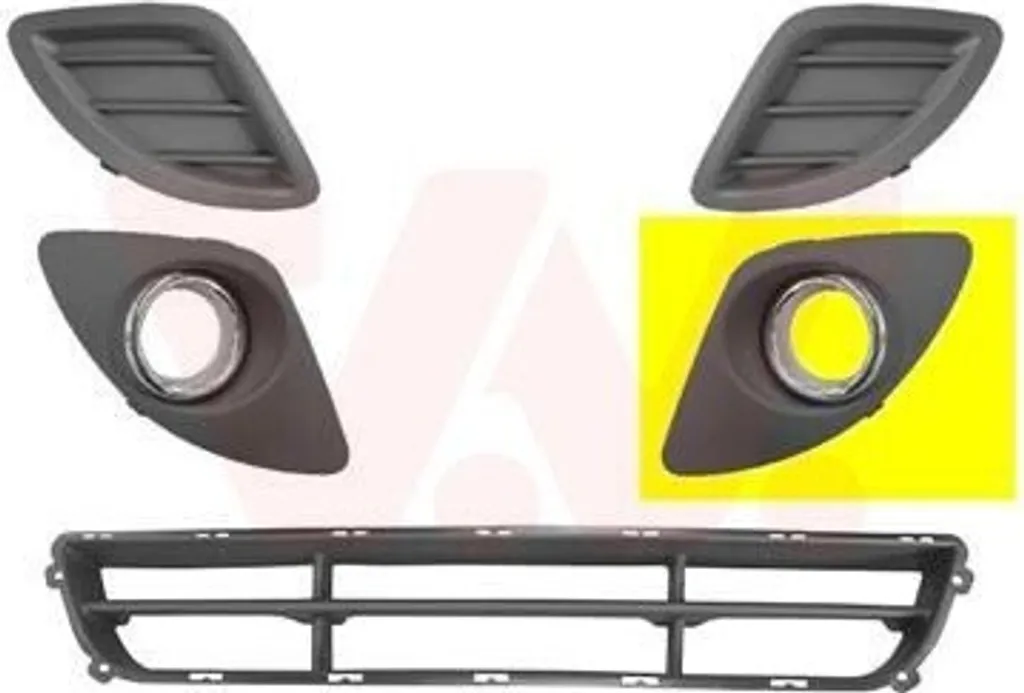 Grille d'aération avant KIA 1125-10380 en ABS noir haute résistance