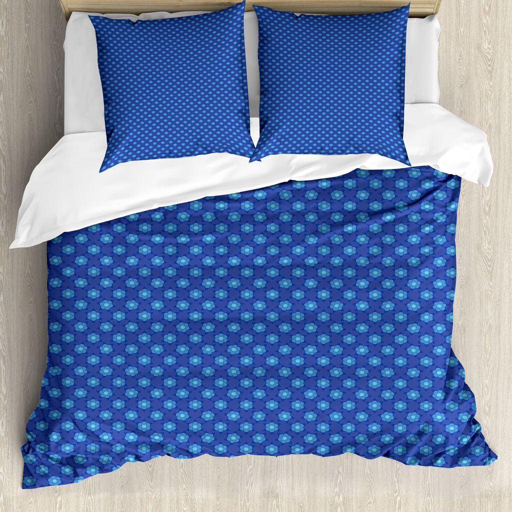 ABAKUHAUS Abstrakt Bettbezug Set für Einzelbetten, Floral Sterne-Motiv, Milbensicher Allergiker geeignet mit Kissenbezug, 155 cm x 220 cm - 80 x 8...