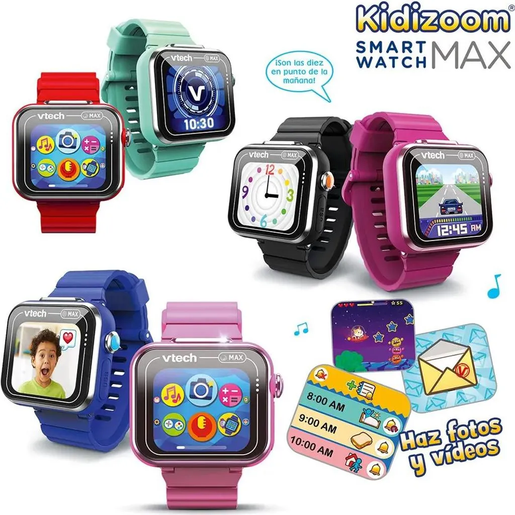 VTech Kidizoom MAX Raspberry : Montre Enfant Écran Large et Double Caméra - 8