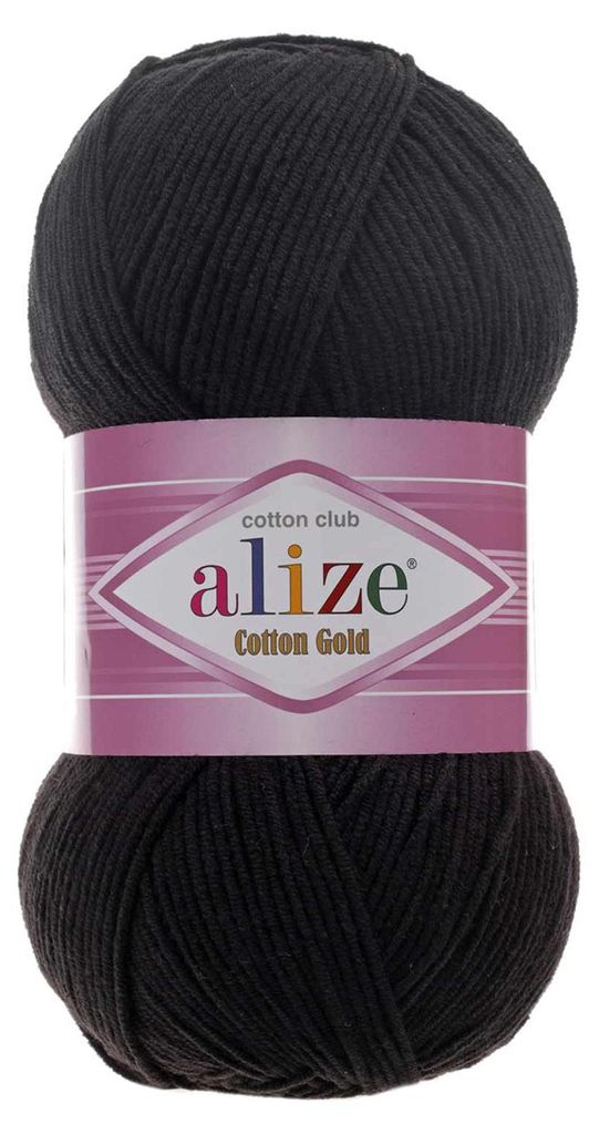 100g Strickgarn Alize Cotton Gold Uni Klassikgarn Häkelgarn schwarz