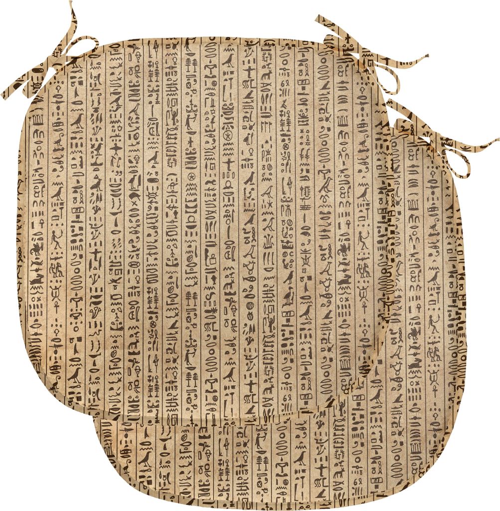 ABAKUHAUS ägyptisch Polster für Esszimmerstühle, Ancinet Hieroglyphs, Dekoratives wasserfestes Kissen mit Riemen für Küchensitze, 40 cm x 40 c...