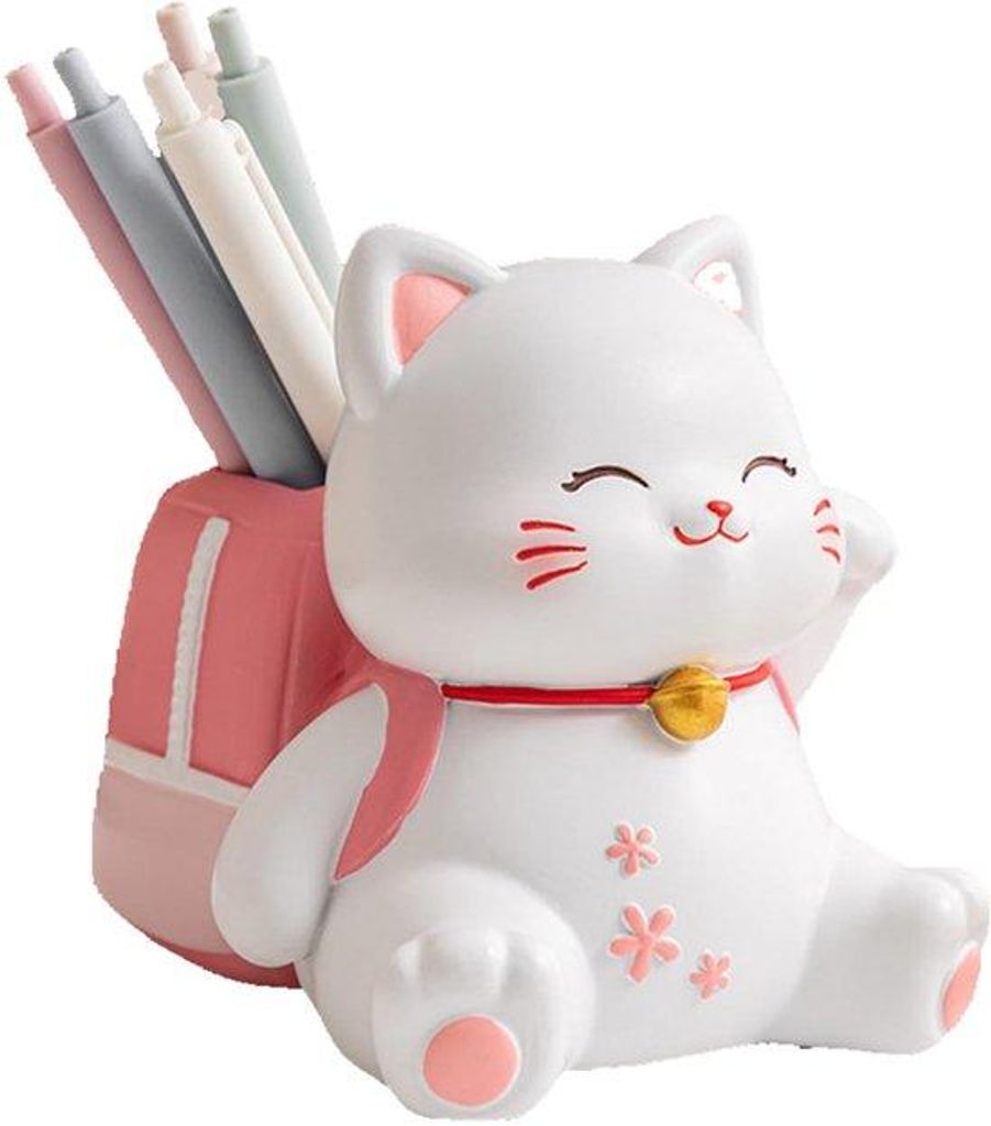 Kawaii Stifthalter-Box, stylischer Kat-Stift-Träger, kawaii Schreibutensilien-Organiser, Büro-Tintenstift-Halter, Schminkzubehör-Pinselhalter, m...