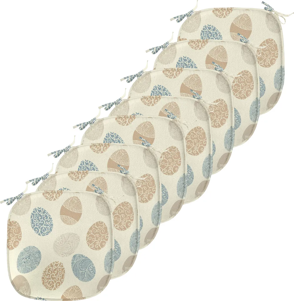 ABAKUHAUS Lot de 8 Coussins de Chaise Pâques Imperméables 40x40 cm