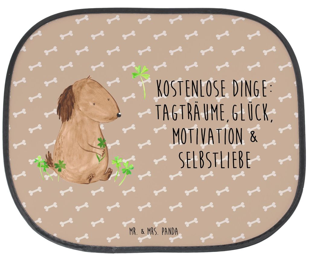 Mr. & Mrs. Panda Sonnenschutz für Autoscheiben Hund Kleeblatt - Hundeglück - Geschenk, Auto, Sonnenblende, Fürs, Sprüche, Liebe, Motivation, Gl...
