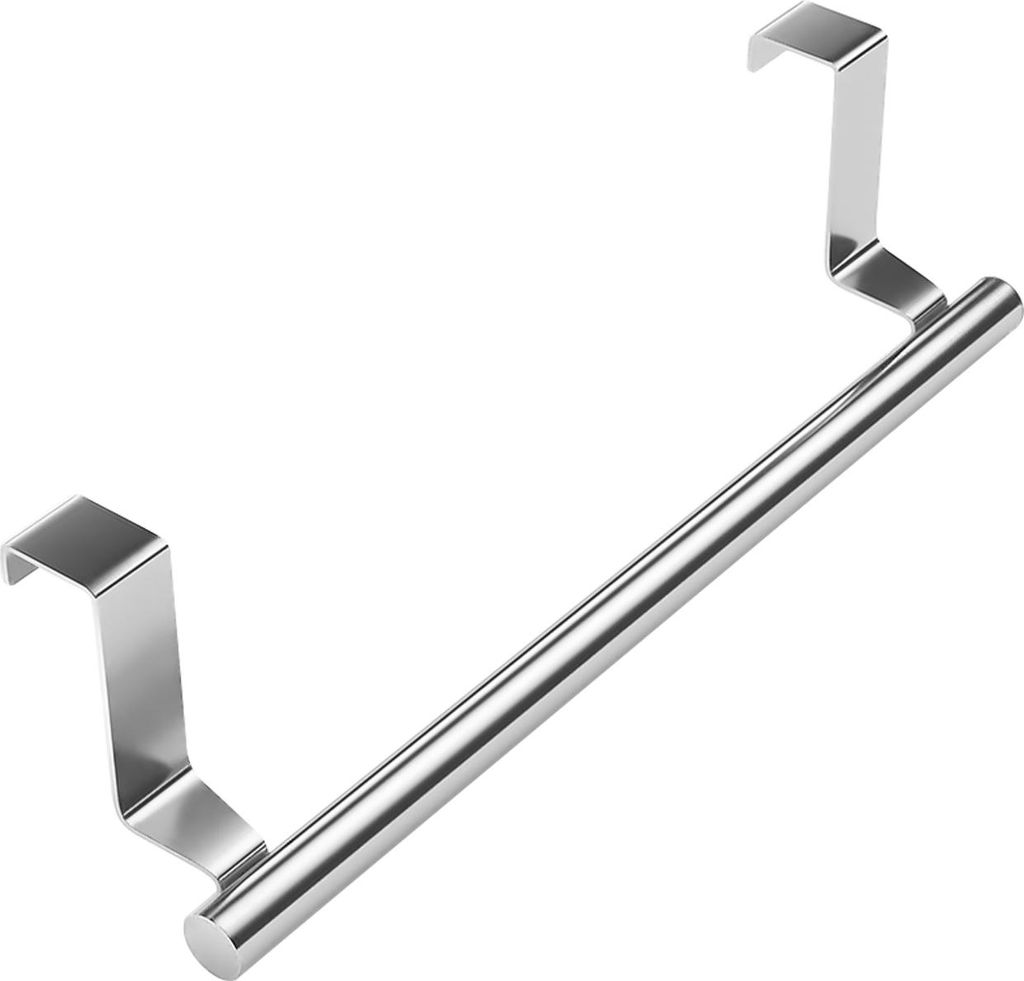 Intirilife Handtuchhalterung 36 x 5 x 6.5 cm Edelstahl zum einhängen in Silber zum Aufhängen von Küchen- oder Badezimmerutensilien an Türen ode...