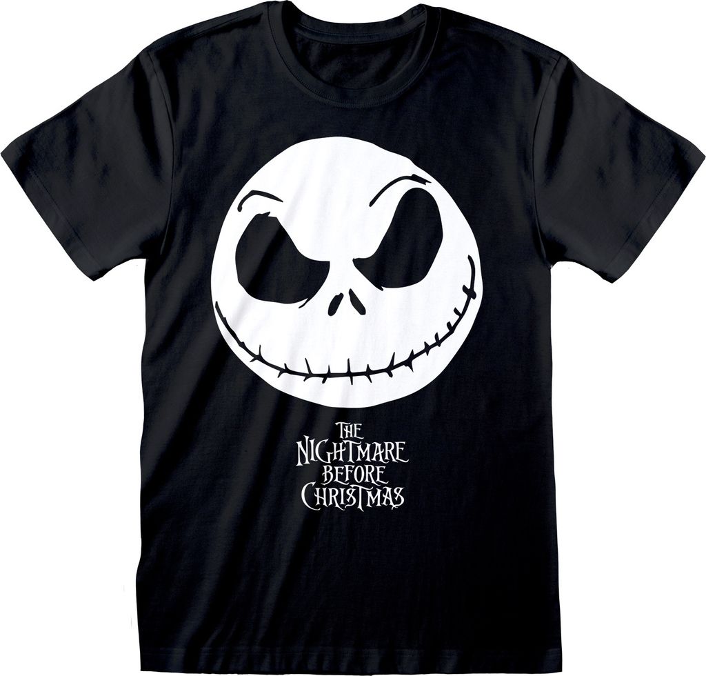 Nightmare Before Christmas - Jack Face - Black T-Shirt - Größe XL
