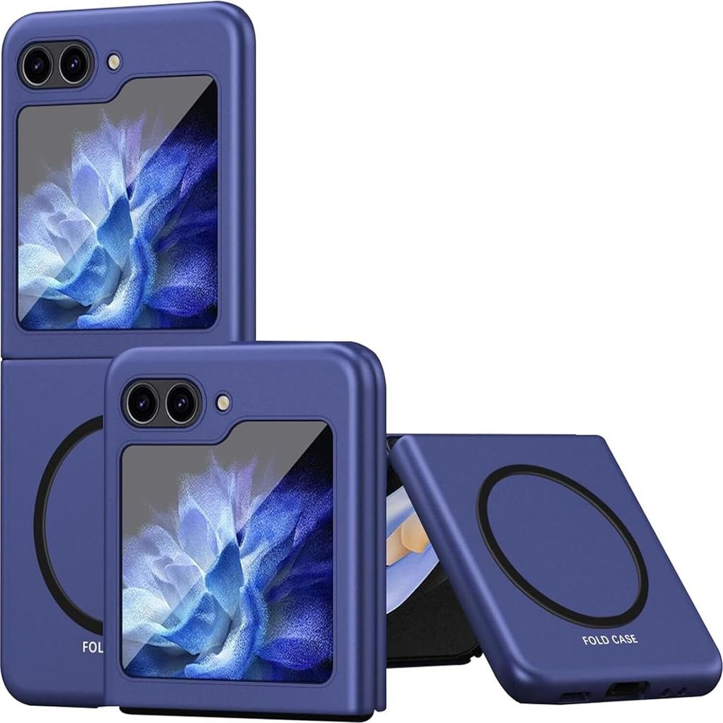 Magnetische Hülle für Samsung Galaxy Z Flip 6 / Z Flip 7 FE kompatibel mit Magsafe, Dünn Matt PC Harte Handyhülle Blau