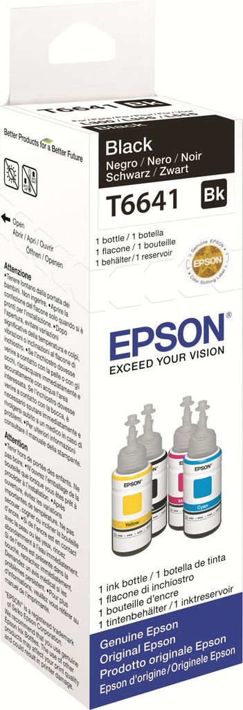 A product box for Epson ink bottles.