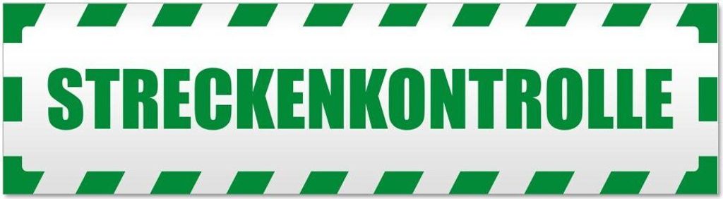 Kiwistar - Autoaufkleber - Grün - 20 x 5,3 cm - Streckenkontrolle gestreift - Hinweis Aufkleber Sticker für Auto, Kfz, Fahrrad, PKW, LKW