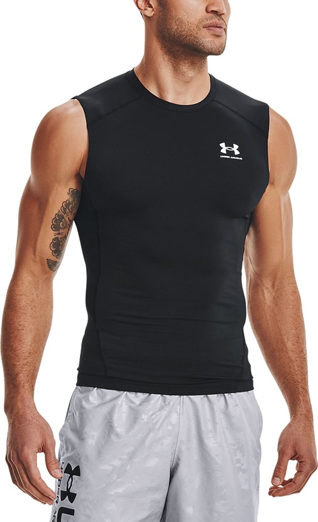 Under Armour UA HG Armour Black/White L Fitness T-Shirt