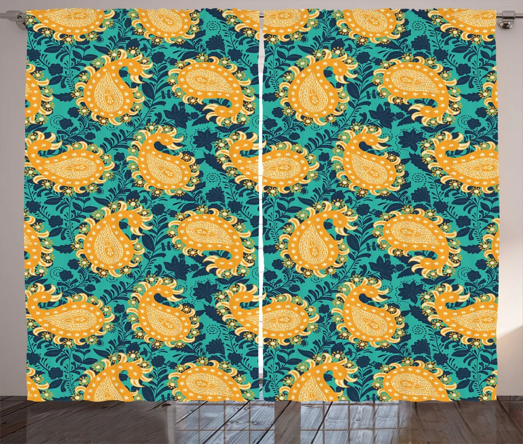 ABAKUHAUS Rideau Rustique Jacobéen à Motif Cachemire 280 x 225 cm