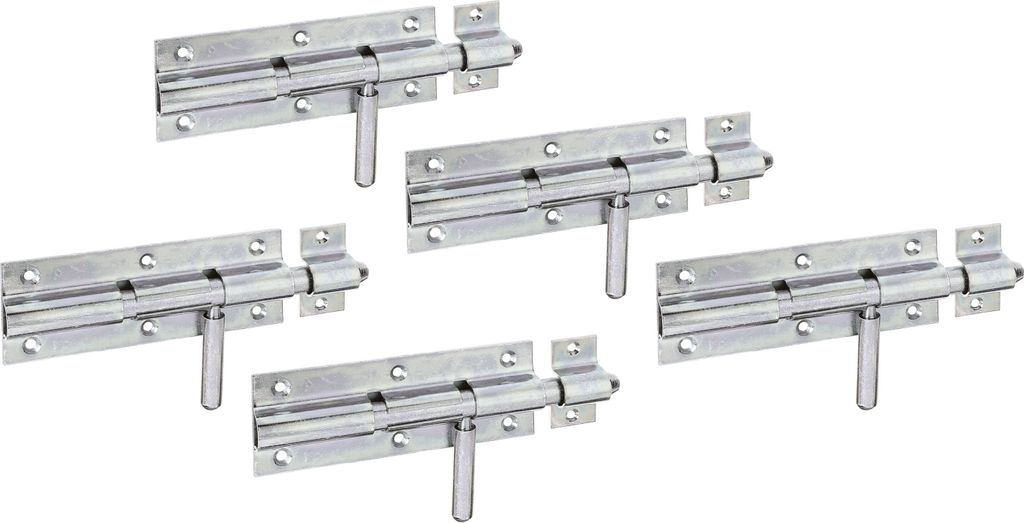 Alberts 842307 Bolzenriegel, mit rundem Griff und befestigter Schlaufe, galvanisch verzinkt, dickschichtpassiviert, Platte 160 x 60 mm, Bolzen-Ø 1...