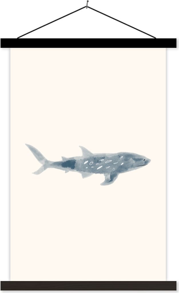 MuchoWow Textilposter Meerestiere - Meer - Wasserfarben 120x180 cm mit schwarzem Rahmen - Fotos