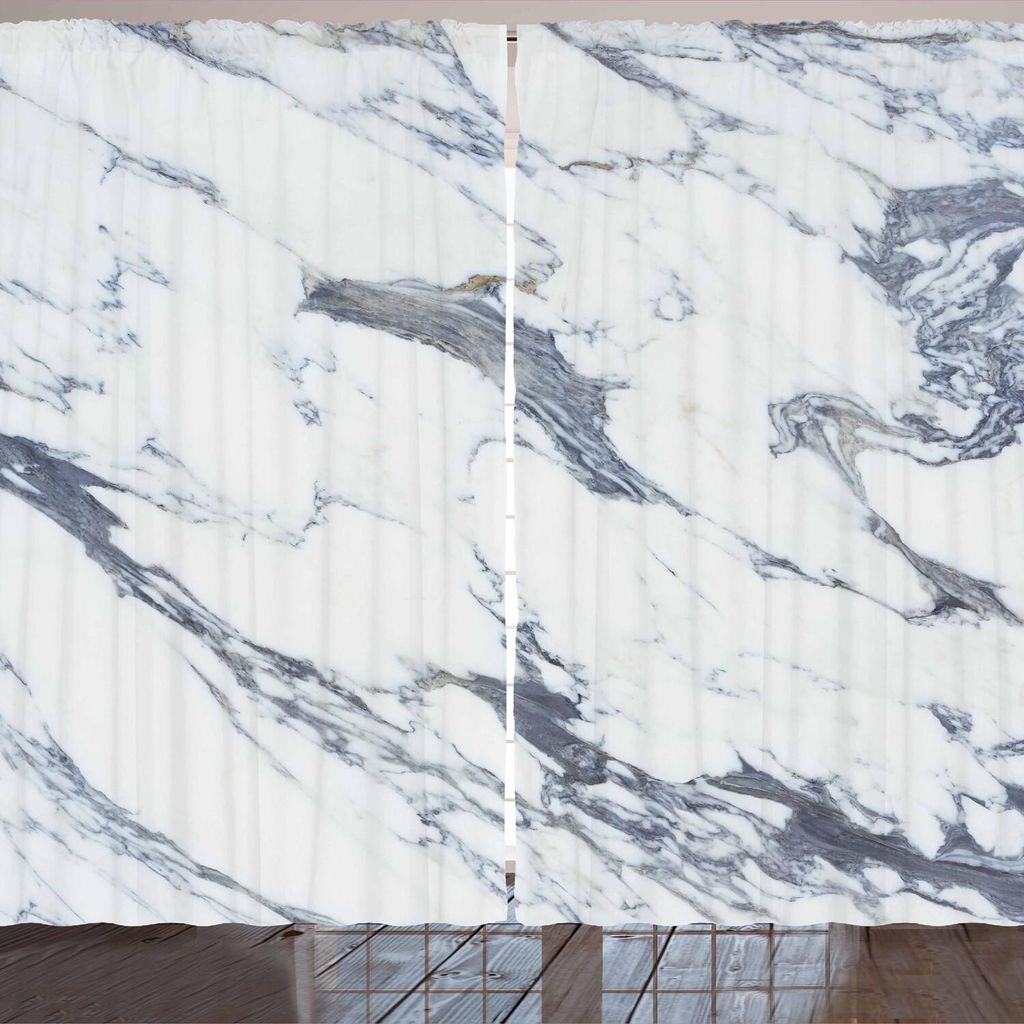 ARANDE Marmor Gardine, Antiker Marmor strukturierter Ozean-Art-organischer Granit-Felsformations-Kunst-Druck, 280 x 245 cm, Kadett Blau