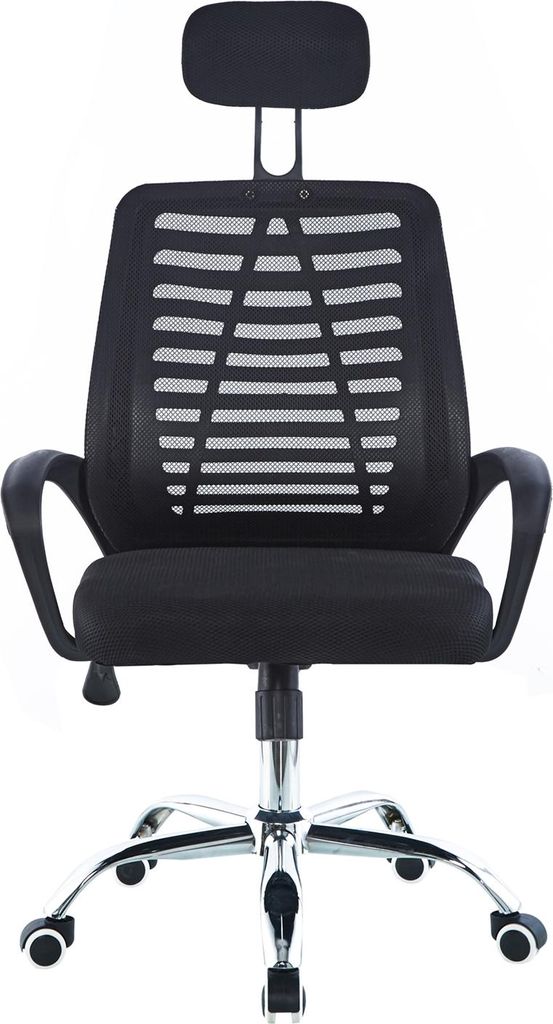 Bürostuhl Terry mit Netzbezug, höhenverstellbar, Kopfstütze & Armlehnen, bis 120 kg, 57x60x111-121 cm