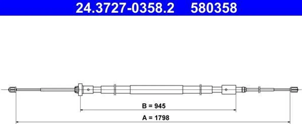 Câble de frein à main ATE 24.3727-0358.2 pour Peugeot 208 et Citroën C3