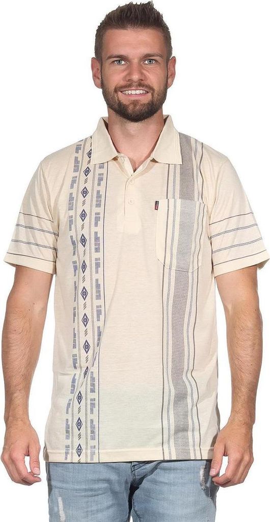 Herren Poloshirt Sommer Polo-Hemd Kurzarm Beige/L