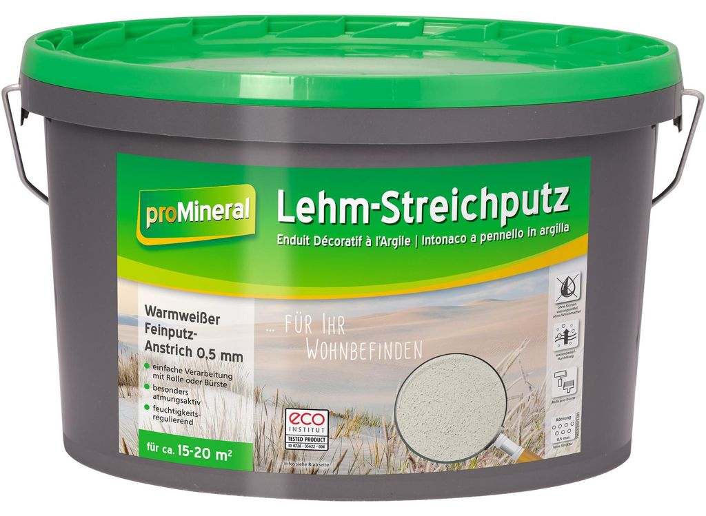 proMineral Lehm-Streichputz warmweiß 7 kg Produktbild 