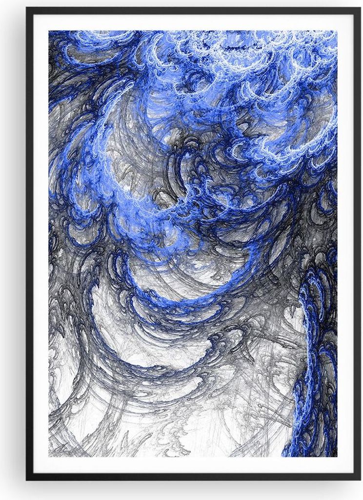 Gerahmtes Poster - Schwarzer Rahmen - Abstraktion modern - 70x100 cm - Wand Bild - Wanddeko - Wandbilder - Kunstposter - Wandposter - Bilderrahmen ...