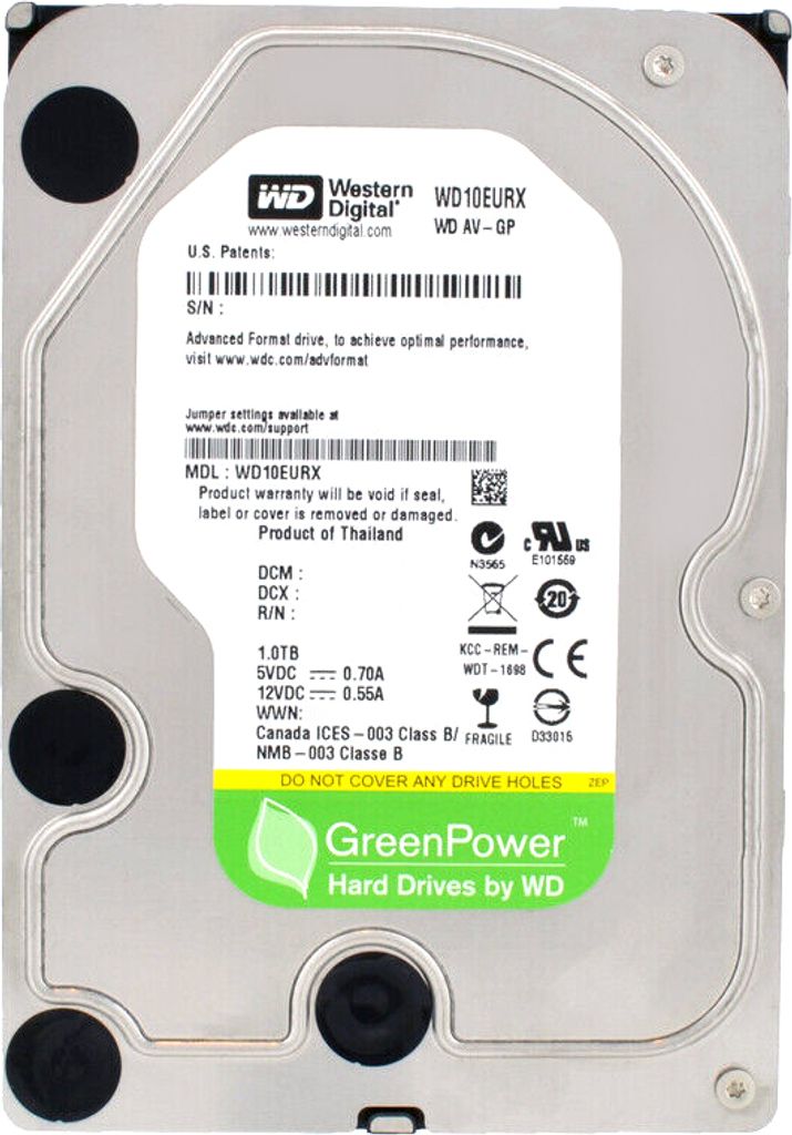 Western Digital WD10EURX AV-GP 1TB interne Festplatte 3.5' Produktbild 5