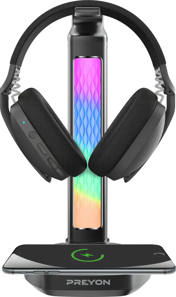 Support Casque Gamer RGB PREYON Heron Beak polyvalent avec Ports USB