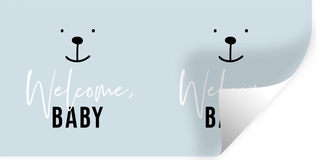 MuchoWow Wandtattoo Wandsticker Wandaufkleber Zitate - Willkommen Baby - Kinder - Sprichwörter - Baby 120x60 cm Selbstklebend und Repositionierb...